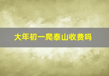 大年初一爬泰山收费吗