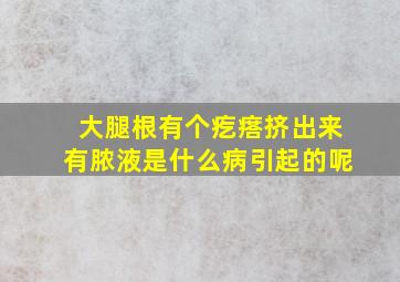 大腿根有个疙瘩挤出来有脓液是什么病引起的呢