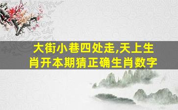 大街小巷四处走,天上生肖开本期猜正确生肖数字