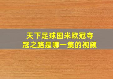 天下足球国米欧冠夺冠之路是哪一集的视频