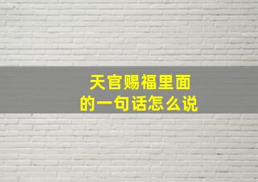 天官赐福里面的一句话怎么说