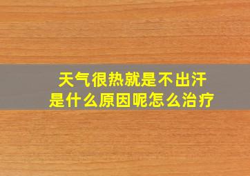 天气很热就是不出汗是什么原因呢怎么治疗