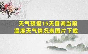 天气预报15天查询当前温度天气情况表图片下载