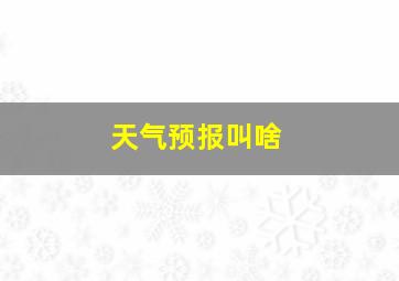 天气预报叫啥