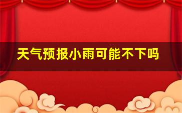 天气预报小雨可能不下吗