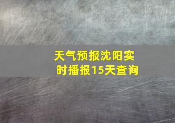 天气预报沈阳实时播报15天查询