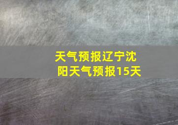 天气预报辽宁沈阳天气预报15天