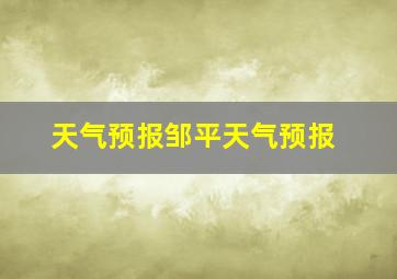 天气预报邹平天气预报