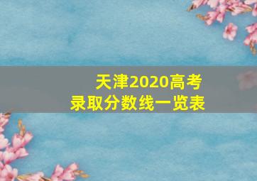 天津2020高考录取分数线一览表