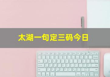 太湖一句定三码今日