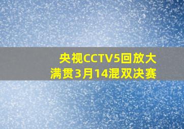 央视CCTV5回放大满贯3月14混双决赛