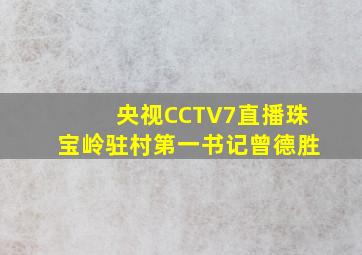 央视CCTV7直播珠宝岭驻村第一书记曾德胜