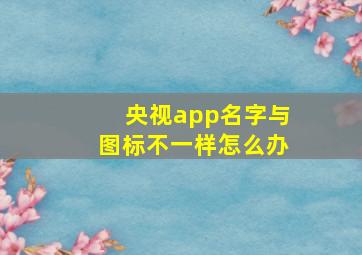 央视app名字与图标不一样怎么办