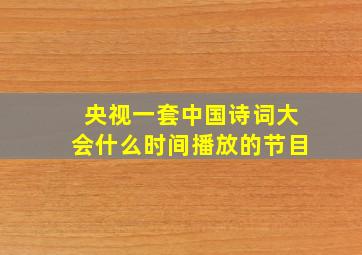 央视一套中国诗词大会什么时间播放的节目