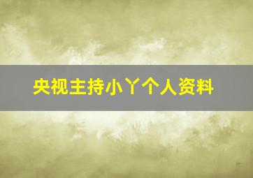 央视主持小丫个人资料