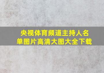 央视体育频道主持人名单图片高清大图大全下载