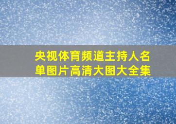 央视体育频道主持人名单图片高清大图大全集