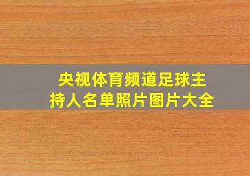 央视体育频道足球主持人名单照片图片大全