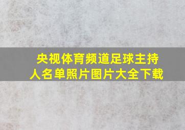 央视体育频道足球主持人名单照片图片大全下载