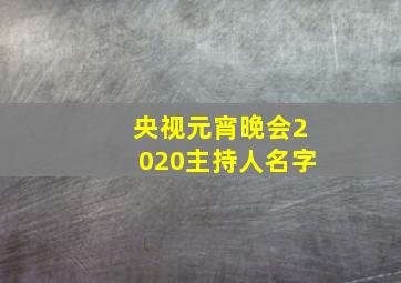 央视元宵晚会2020主持人名字