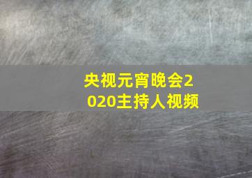 央视元宵晚会2020主持人视频