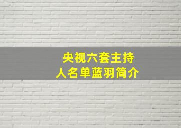 央视六套主持人名单蓝羽简介