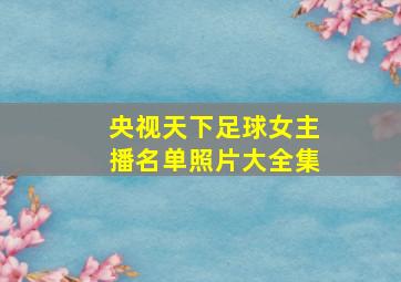 央视天下足球女主播名单照片大全集