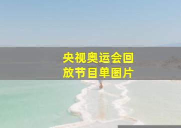 央视奥运会回放节目单图片