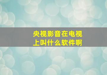 央视影音在电视上叫什么软件啊