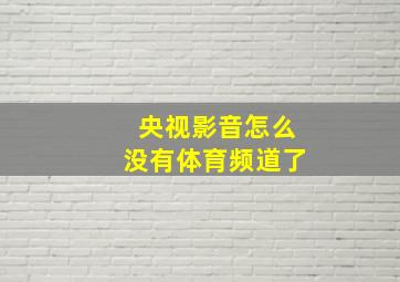 央视影音怎么没有体育频道了