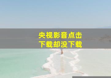 央视影音点击下载却没下载