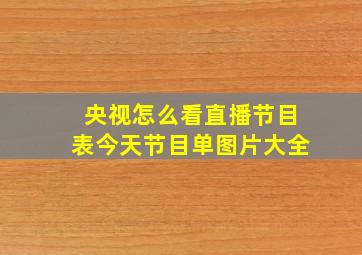 央视怎么看直播节目表今天节目单图片大全