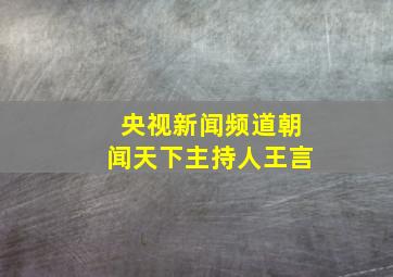 央视新闻频道朝闻天下主持人王言