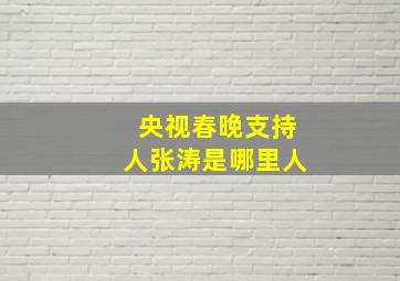 央视春晚支持人张涛是哪里人