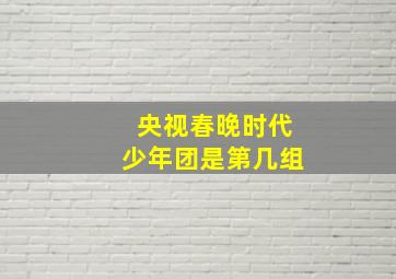 央视春晚时代少年团是第几组