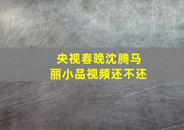 央视春晚沈腾马丽小品视频还不还