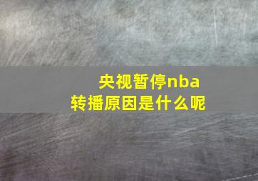 央视暂停nba转播原因是什么呢