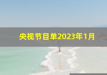 央视节目单2023年1月