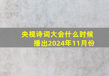 央视诗词大会什么时候播出2024年11月份