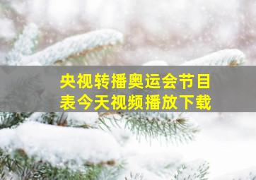 央视转播奥运会节目表今天视频播放下载