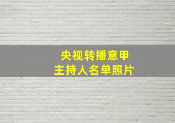 央视转播意甲主持人名单照片