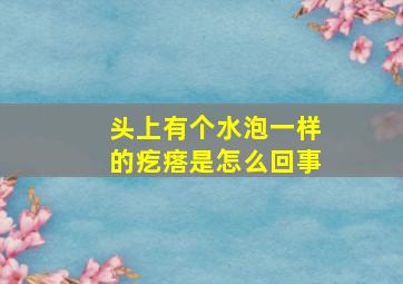 头上有个水泡一样的疙瘩是怎么回事