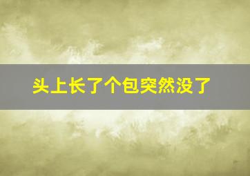 头上长了个包突然没了