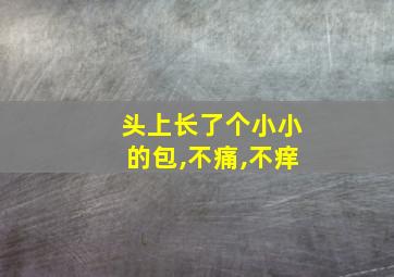 头上长了个小小的包,不痛,不痒