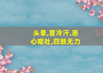 头晕,冒冷汗,恶心呕吐,四肢无力