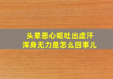 头晕恶心呕吐出虚汗浑身无力是怎么回事儿