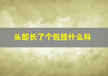 头部长了个包挂什么科