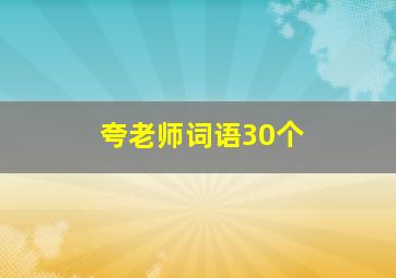 夸老师词语30个