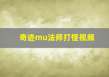 奇迹mu法师打怪视频