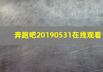 奔跑吧20190531在线观看